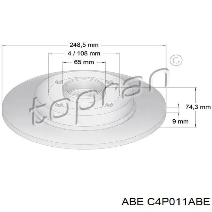 Задний тормозной диск ABE C4P011ABE цена, от 24.45 USD