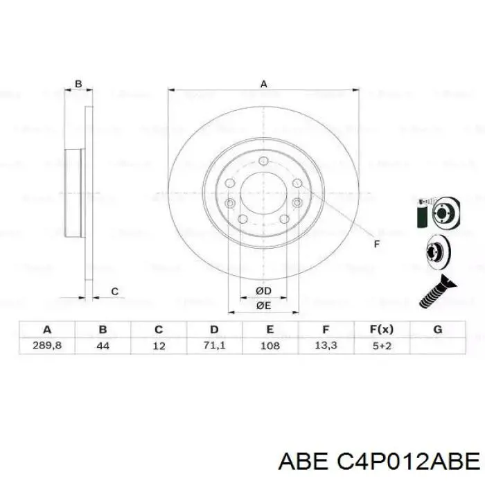 C4P012ABE ABE Дисковый тормоз