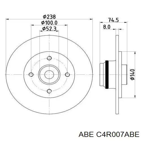 Купить C4R007ABE ABE Диск тормозной задний
