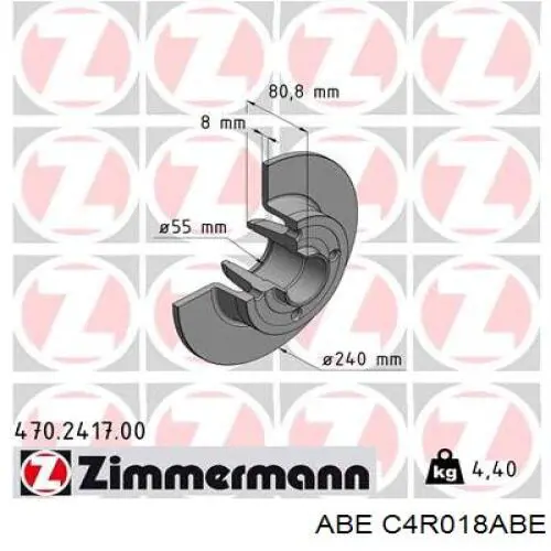 Диск гальмівний задній C4R018ABE ABE
