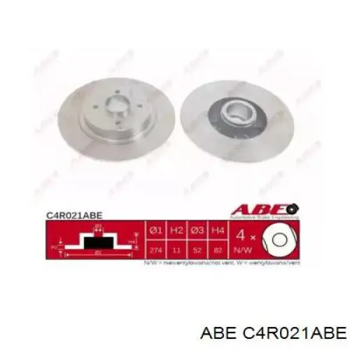 Тормозные диски C4R021ABE ABE