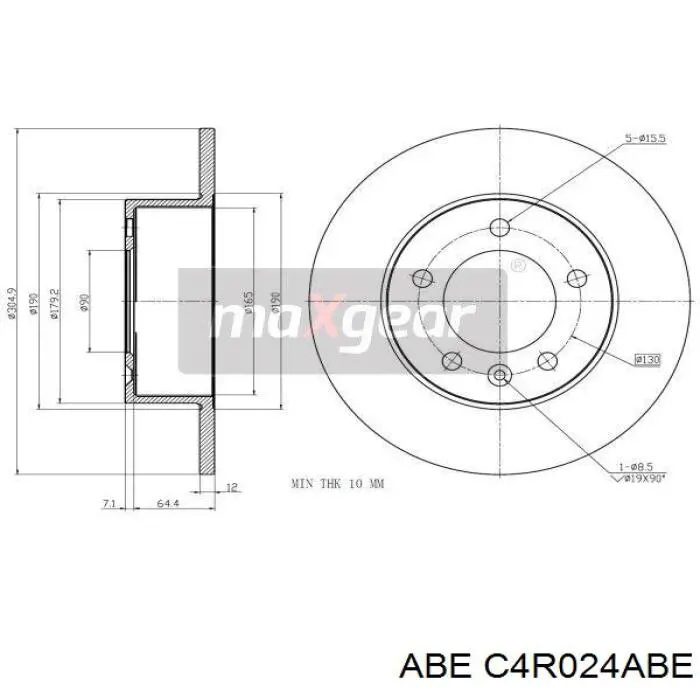 Купить C4R024ABE ABE Диск тормозной задний