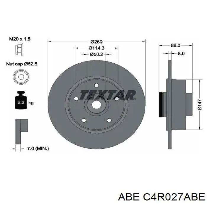 Задний дисковый тормоз ABE C4R027ABE
