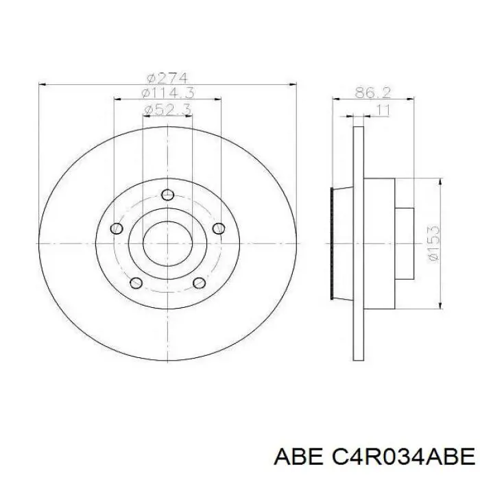 Тормозные диски C4R034ABE ABE