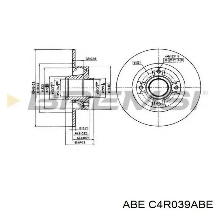 Задний тормозной диск ABE C4R039ABE цена, от 56.44 USD