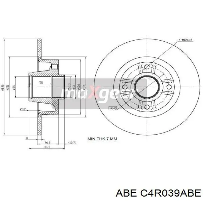 Тормозные диски C4R039ABE ABE