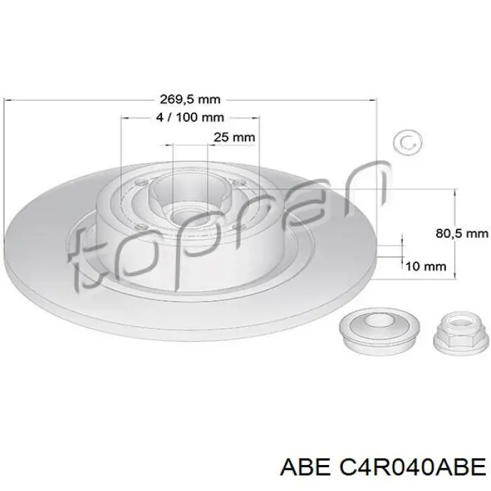 Тормозные диски C4R040ABE ABE