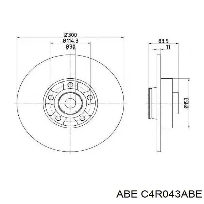 Купить C4R043ABE ABE Диск тормозной задний