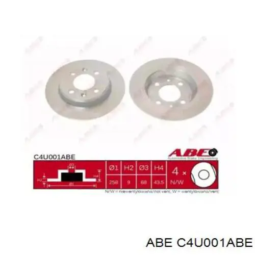 Тормозные диски C4U001ABE ABE