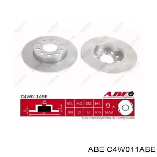 Купить C4W011ABE ABE Диск тормозной задний