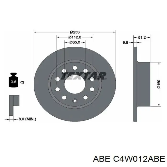 Задний тормозной диск ABE C4W012ABE цена, от 19.70 USD