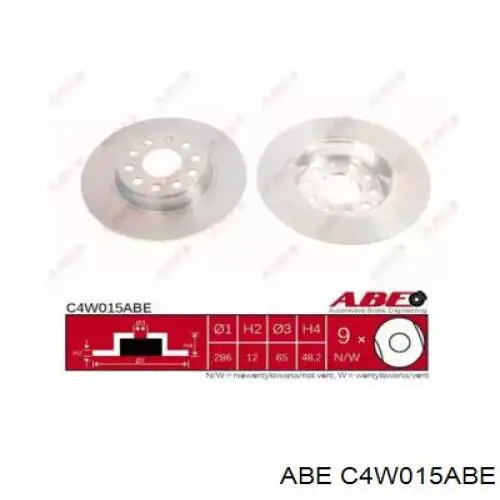 Купить C4W015ABE ABE Диск тормозной задний