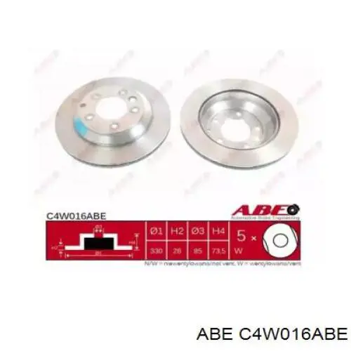 Тормозные диски C4W016ABE ABE