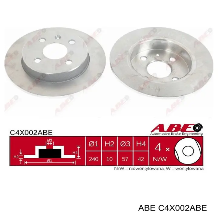 Тормозные диски C4X002ABE ABE