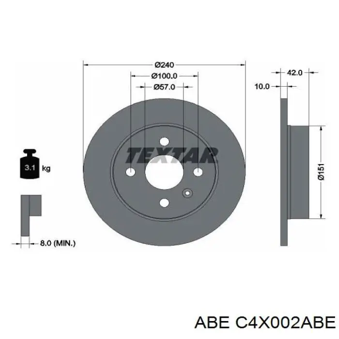 Тормозные диски C4X002ABE ABE