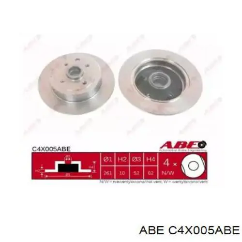 C4X005ABE ABE диск тормозной задний