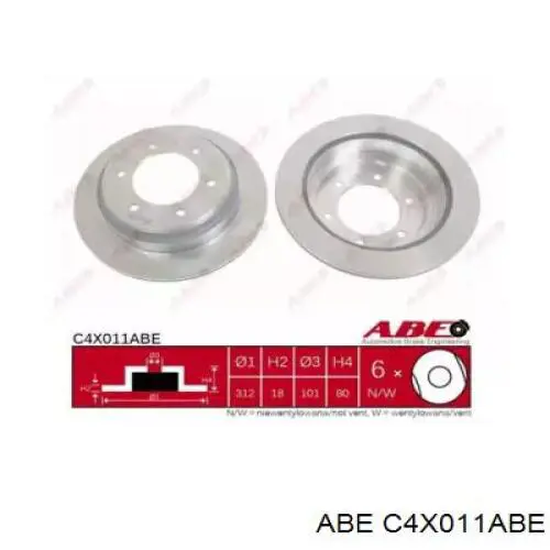 C4X011ABE ABE диск тормозной задний