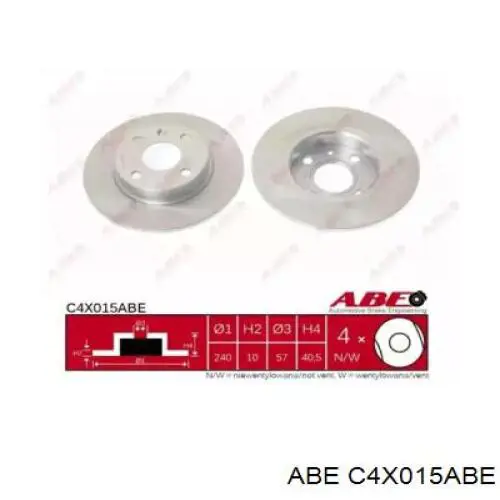 C4X015ABE ABE диск тормозной задний