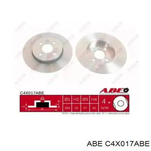 Купить C4X017ABE ABE Диск тормозной задний