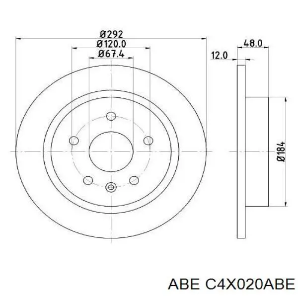 Диск гальмівний задній C4X020ABE ABE