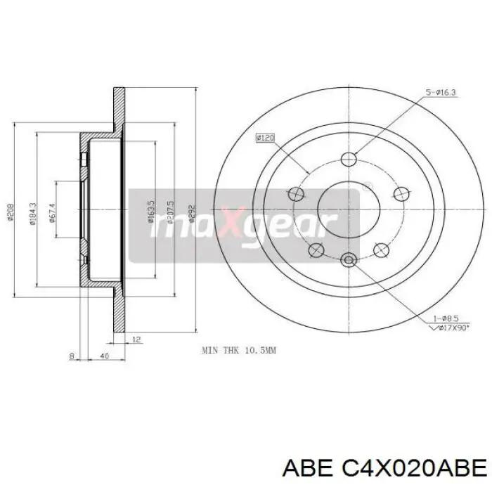 Диск гальмівний задній C4X020ABE ABE