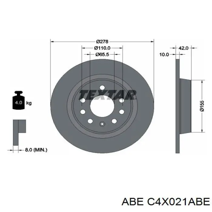 Купить C4X021ABE ABE Диск тормозной задний