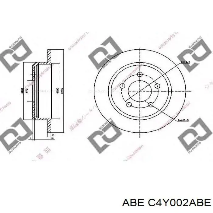 Купить C4Y002ABE ABE Диск тормозной задний