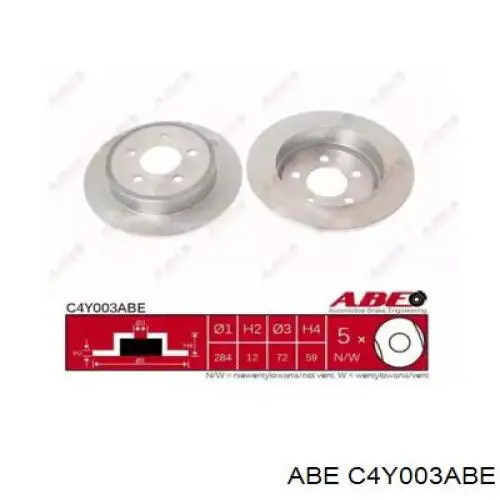 Тормозные диски C4Y003ABE ABE