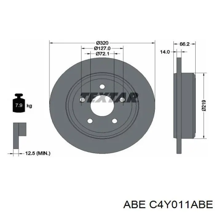 Купить C4Y011ABE ABE Диск тормозной задний