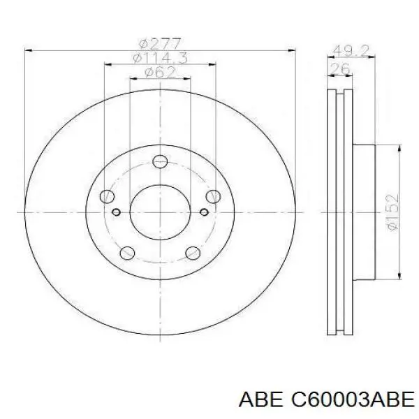 Барабан тормозной задний ABE C60003ABE цена, от 30.07 USD
