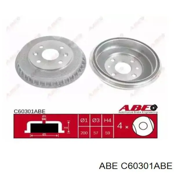 C60301ABE ABE барабан тормозной задний