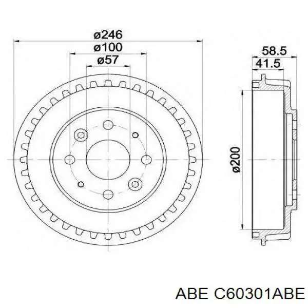 Купить C60301ABE ABE Тормозной барабан