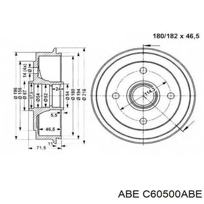 Задний барабан ABE C60500ABE
