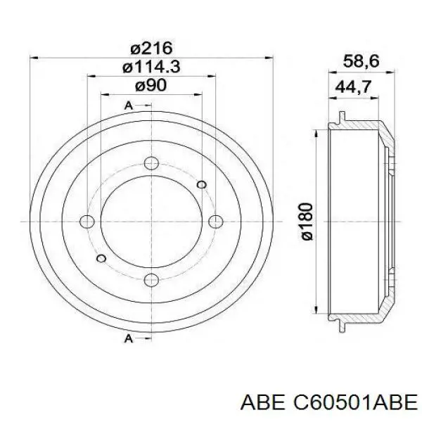 C60501ABE ABE Тормозной барабан