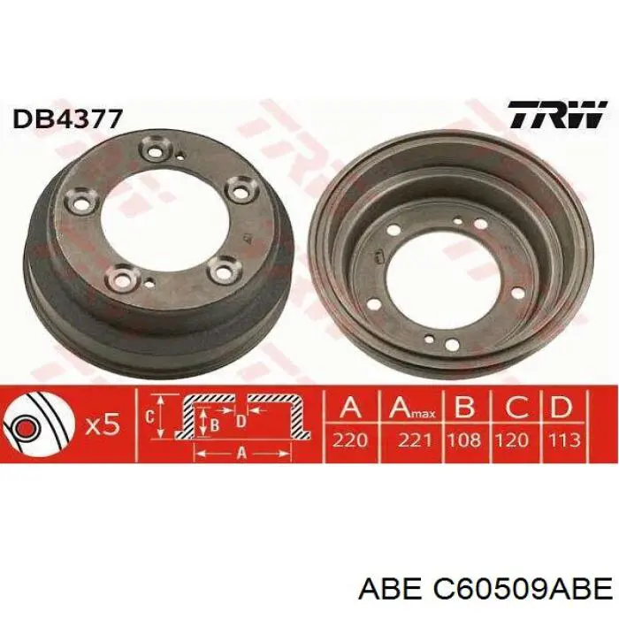 Тормозной барабан C60509ABE ABE