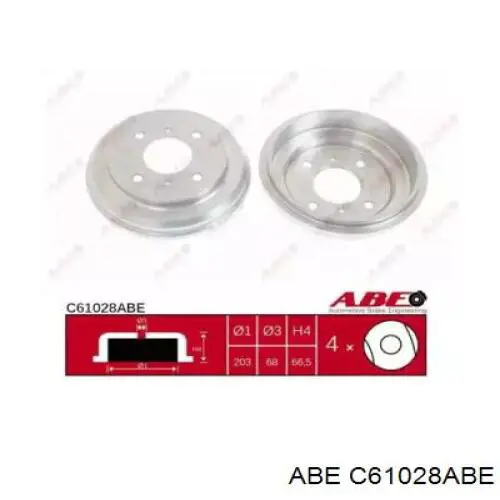 C61028ABE ABE Тормозной барабан