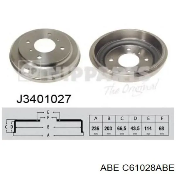 Купить C61028ABE ABE Тормозной барабан
