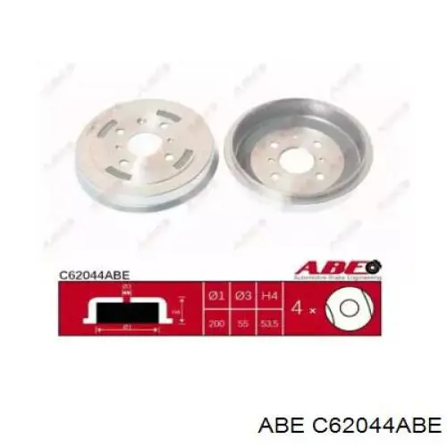 Барабан тормозной задний ABE C62044ABE цена, от 24.05 USD