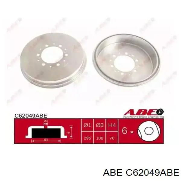 C62049ABE ABE барабан тормозной задний