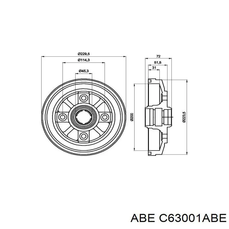Тормозной барабан 2351S ABS