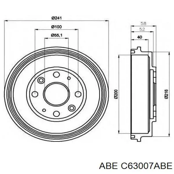 Барабан тормозной задний ABE C63007ABE цена, от 20.27 USD