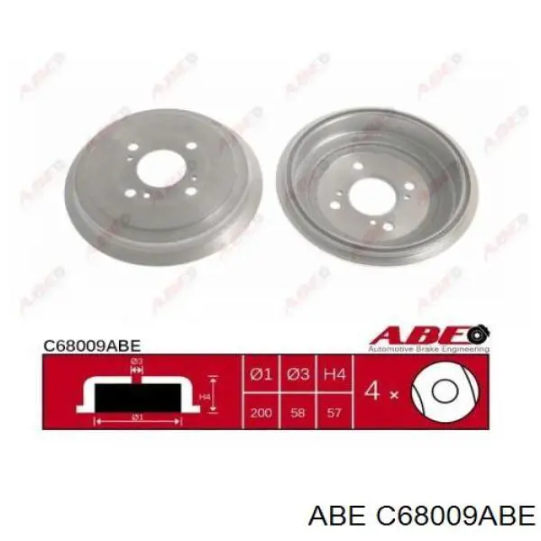 Барабан тормозной задний ABE C68009ABE цена, от 27.10 USD