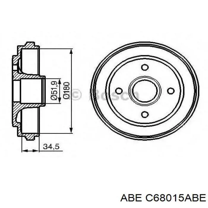 Тормозной барабан C68015ABE ABE