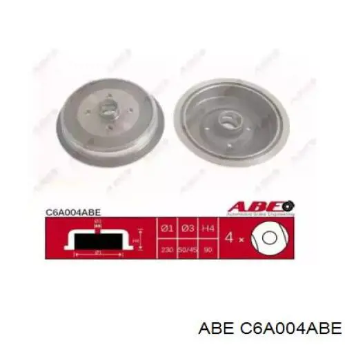 Тормозной барабан C6A004ABE ABE