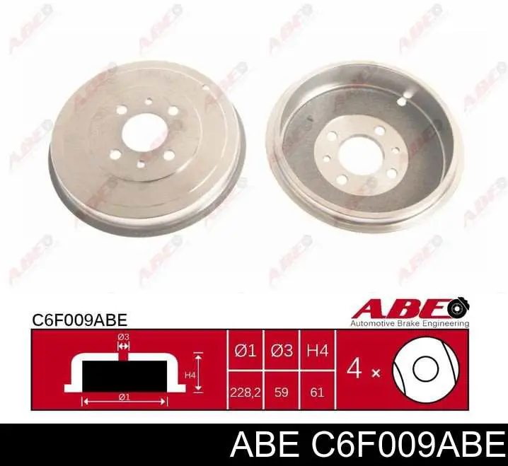 C6F009ABE ABE барабан тормозной задний