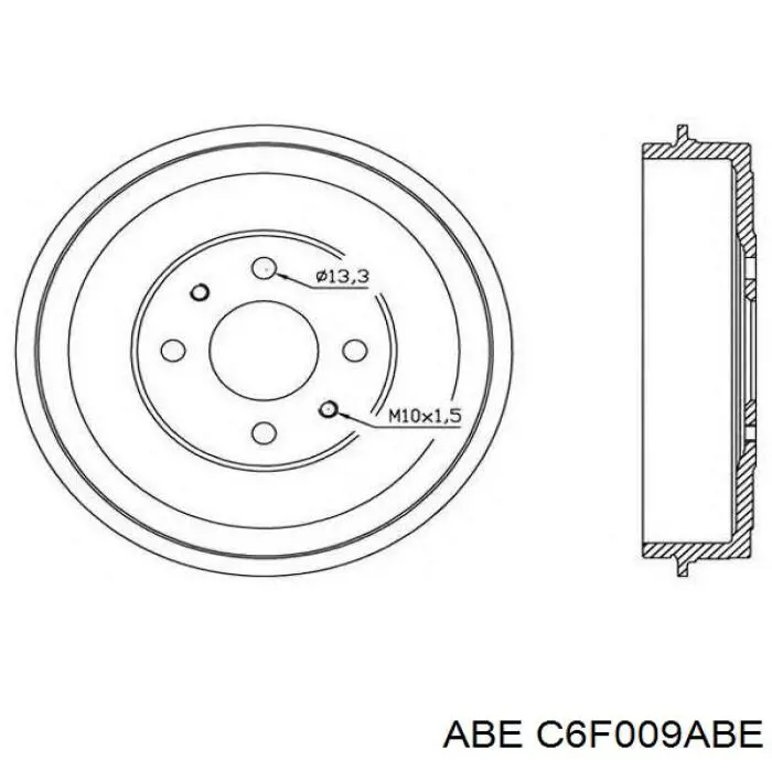 C6F009ABE ABE Тормозной барабан