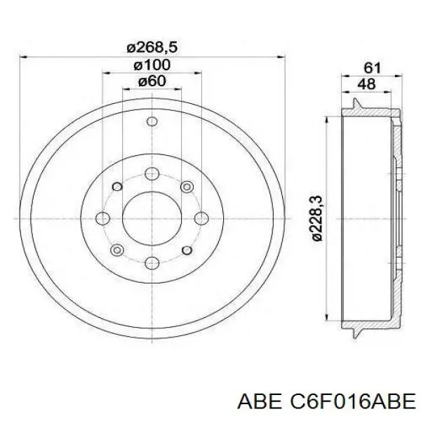 Барабан тормозной задний ABE C6F016ABE цена, от 30.91 USD