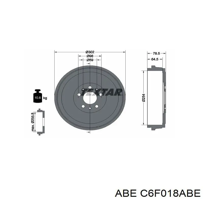 Барабан гальмівний задній C6F018ABE ABE