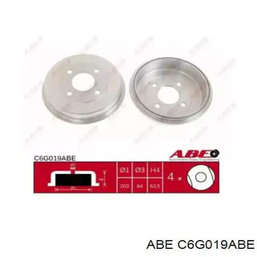 C6G019ABE ABE Тормозной барабан