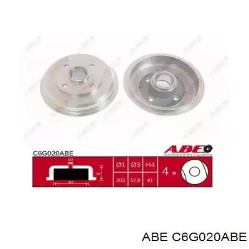 C6G020ABE ABE барабан тормозной задний